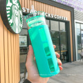 acrylic cup Travel glass water bottle  with straw reusable Acrylic cup Modern water bottle glass with silicon sleeve